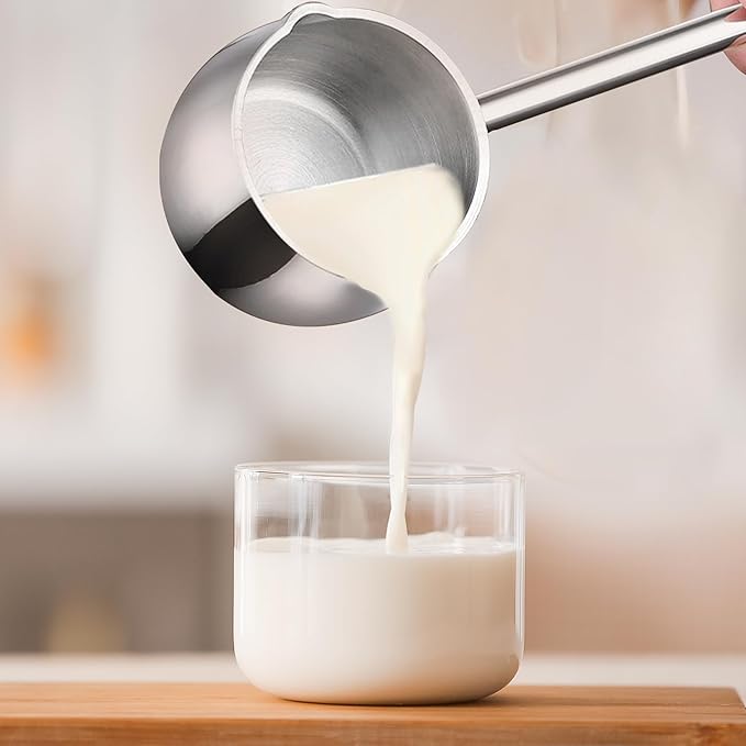 IMEEA Mini Butter Warmer Pot with Long Handle Induction Milk Warmer Pot Small Saucepan SUS304 Tri-Ply Stainless Steel (10oz/300ml)