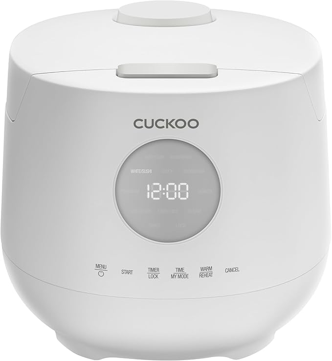 CUCKOO CR-0661F 6-Cup (Uncooked) / 12-Cup (Cooked) Micom Rice Cooker & Warmer with Nonstick Inner Pot, 7 Menu Options, Fuzzy Logic Tech, Auto Clean (White)