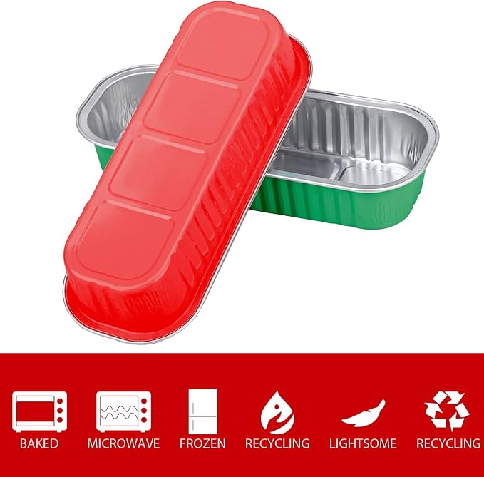 EUSOAR Dessert Cups with Lids, 50pcs 6.8oz 6.5"x2.5"x1.2" Aluminum Foil Baking Cups Mini Loaf Pans Tin Disposable, Ramekins Containers Wrappers Cheesecake Creme Brulee for Party Gathering
