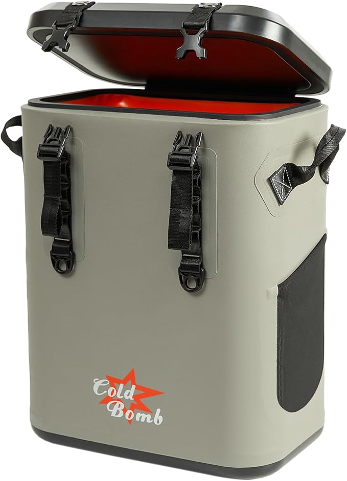 Magnetic Backpack Cooler Bag, Cold Retention Soft Coolers 30 Can Insulated Soft Sided Cooler with Waterproof Bag