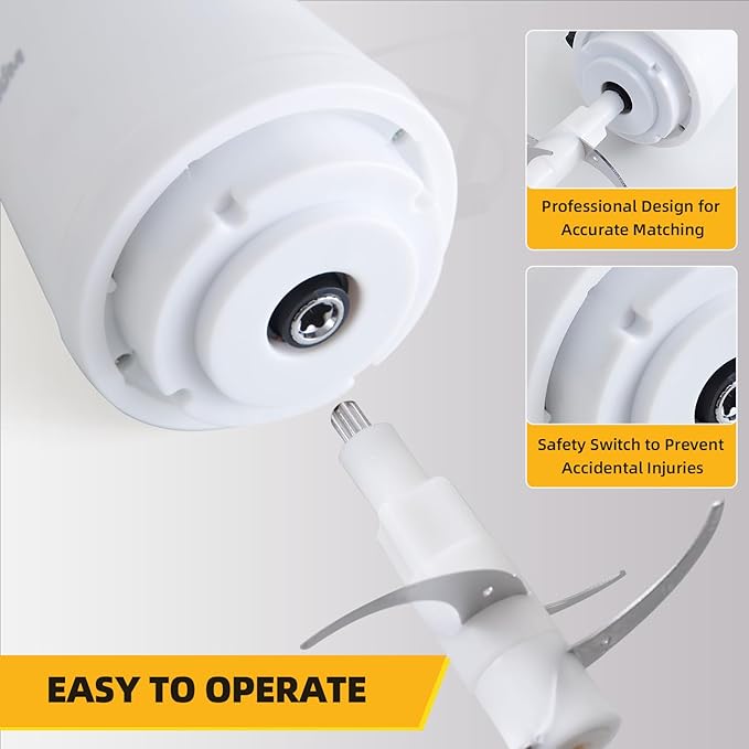 Food Processor,Electric Food Chopper with 500W Stainless Steel Motor & 4 Sharp Blade Sets,8-Cup Glass Bowl for Meat, Vegetables, Fruits and Nuts