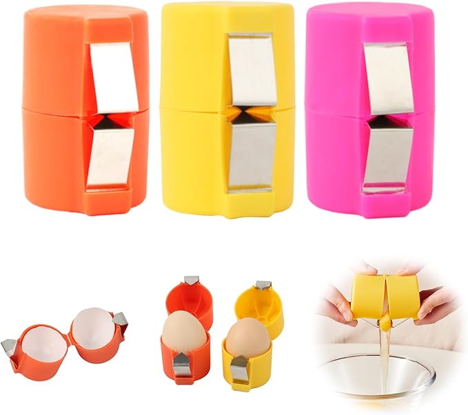 3pcs Egg Shell Opener, Egg Peeler Tool Set,Egg Separator for Raw Eggs, Hard Boiled Egg Peeler,Kitchen Gadgets for Home Cooks, Bakers & Breakfast Prep