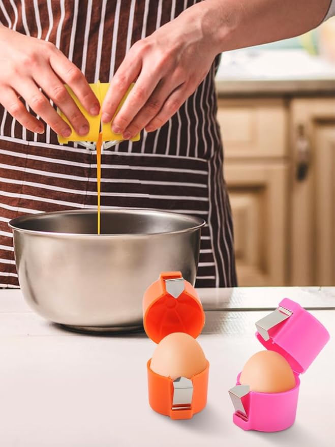 3Pcs Egg Shell Opener, New Egg Tool for Uncooked Eggs, Egg Shell Opener Topper Cutter, Handheld Eggshell Breaker and Egg Separator for Eggs Kitchen Gadgets Egg Cracker Tool 
