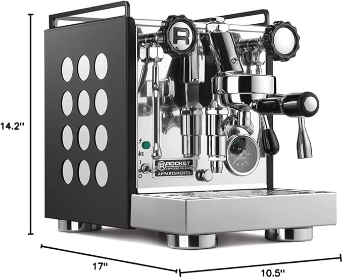 Rocket Espresso Appartamento Nera Espresso Machine | E61 | Heat Exchanger | Black/White