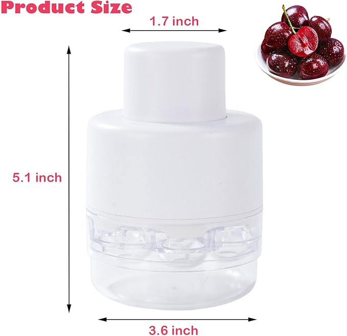 Cherry Pitter Tool, Kitchen Cherry Jam 7 Holes Multi Pitter Tool, Portable Push-Down Cherries Seed Remover, No Handle Design for Kitchen, Cake Shop, Picnics(White)