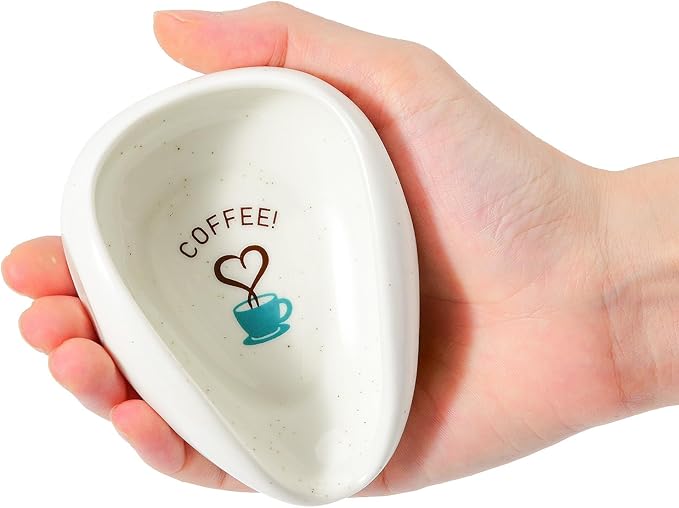 FANGSUN Spoon Rest with Gold Coffee Spoon, Ceramic Spoon Holder for Kitchen Counter, Teaspoon Rest for Stove Top, Cute Coffee Bar & Corner Space Accessories