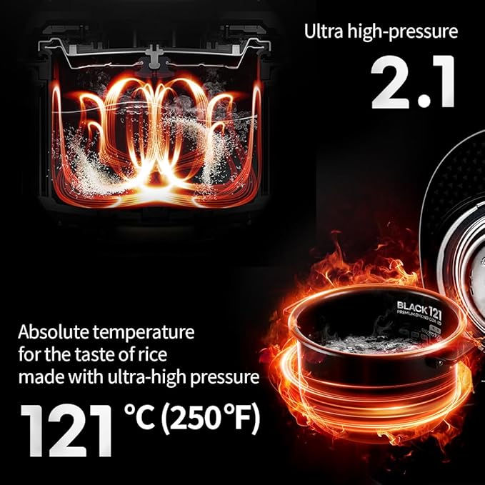 CRT-RPK0640IUS 6 CUP (1.2 quarts): 6 person serving | Expertly Crafted for Multi Grain Cooking |2.1 Ultra High-Pressure Induction Heating IH Rice Cooker | Full Stainless Power Lock System | Auto Steam Clean | Voice Guide | Made in Korea