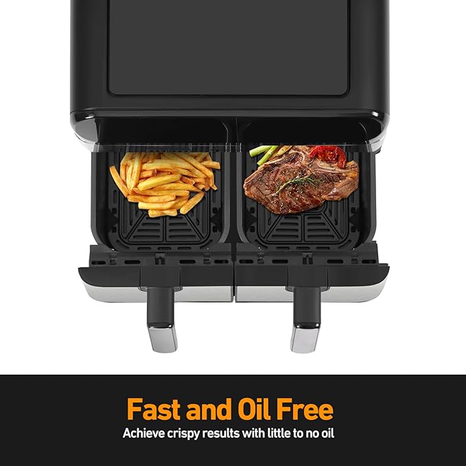 Panana Air Fryer 9.5 Quart Air Fryer with Dual Basket for Quick and Easy Meals, 8 Pre-set Function Air Fryer for Family and Childern, Christmas Gift New Year Gift
