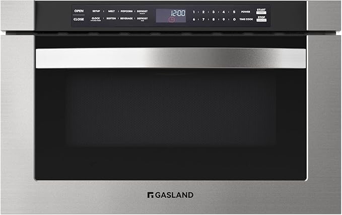 GASLAND 1.2 cu. ft. Microwave Drawer 24 Inch, 1000W Built in Drawer Microwave, Under Counter Microwave, Under The Cabinet Microwave with 11 Custom Cooking Levels, Touch Controls, Stainless Steel