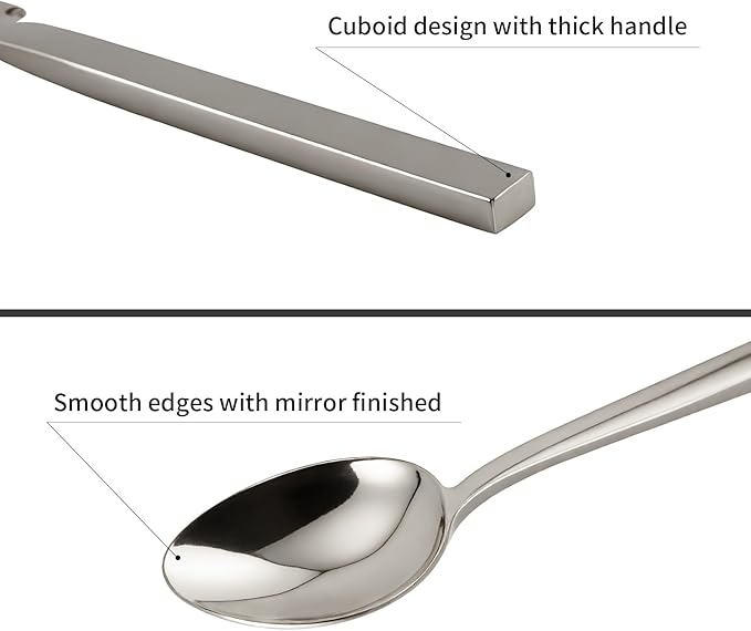 Silverware Set Flatware Set 18/10 Stainless Steel Mirror Polished 20 Pieces Cuboid Handle Cutlery Set Service for 4