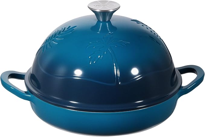 VEVOR Enameled Cast Iron Dutch Oven, 5 Quart Pot for Sourdough Bread Baking, Heavy-Duty Cookware Pan with Lid and Dual Handles, Oven Induction Compatible up to 500℉, for Cooking Roasting
