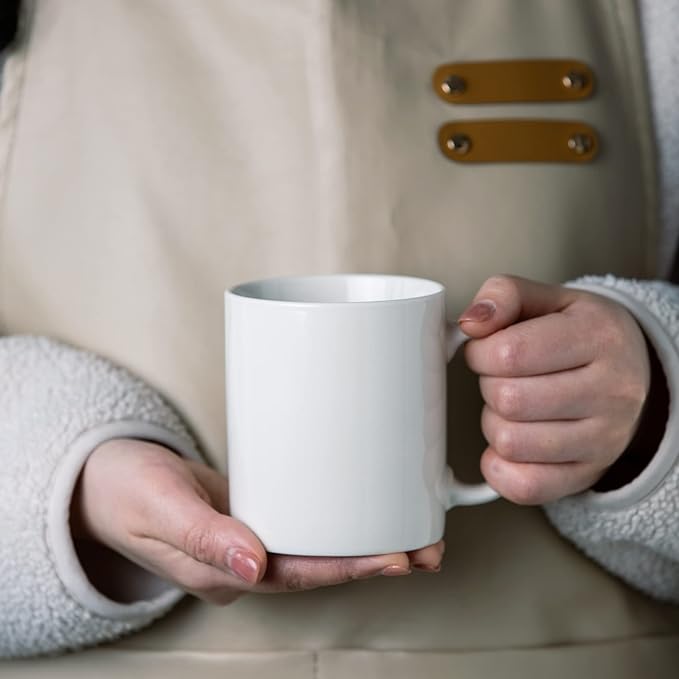 GBHOME 12 OZ Off White Coffee Mugs, Ceramic Coffee Mugs with Large Handle for Man, Woman, Dad, Mom, Light Weight Mugs Set for Latte/Cappuccino/Cocoa/Milk, Dishwasher & Microwave Safe, 4PCS