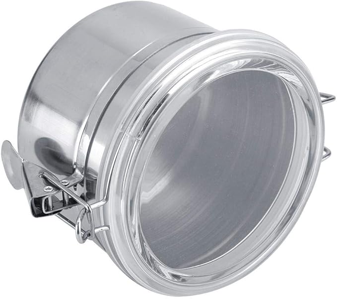 Steel Coffee Containers with Shelf, Coffee Bean Storage with Airtight Locking Clamp and Spoon, Large Capacity Food Storage Jar for Kitchen