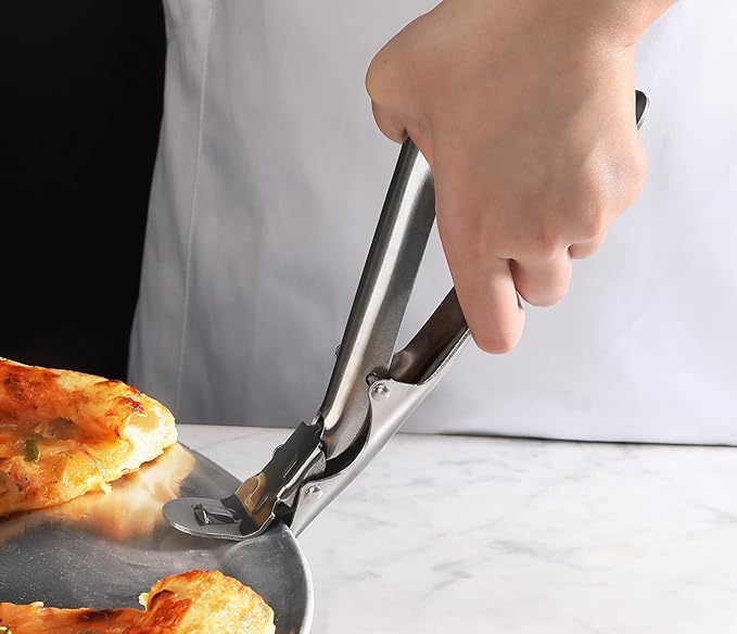 New Star Foodservice 50479 Deep Pizza Tray Pan Gripper Holder, 8", Silver