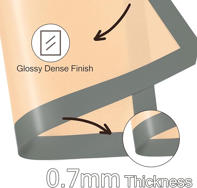 Silicone Baking Mat, 3 Pack Reusable Baking Mat, Non-Stick, Food Safe Silicone Mats for Baking, Oven Baking Sheet for Making Cookies, Macaroons, Bread