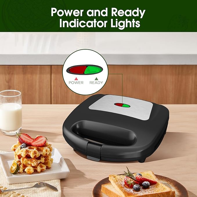 Mini Waffle Maker for Kids, Make Bite-Sized 8 * 2" Tiny Waffles, Great for Breakfast, Snacks, Desserts and More