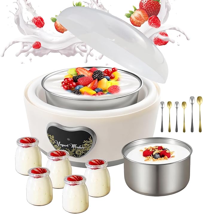 Abnaok 36 Hour Yogurt Maker,1.2L Automatic Digital Yoghurt Maker Machine,Lcd Display with Constant Temperature,Multi-Function Probiotic Yogurt Maker
