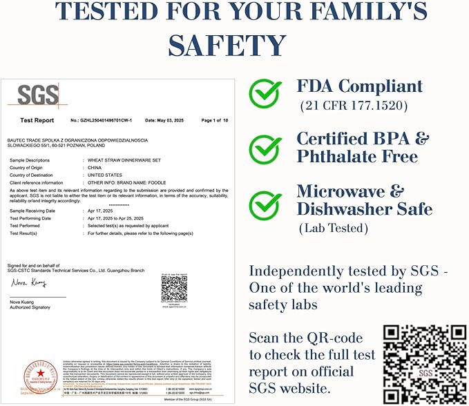 FOODLE Wheat Straw Dinnerware Set - BPA Free & Safety Tested - Unbreakable, Microwave & Dishwasher Safe Dishes - Picnic, RV, Dorm, Camping Plates Cups and Bowls - Great for Kids & Adults - For 4