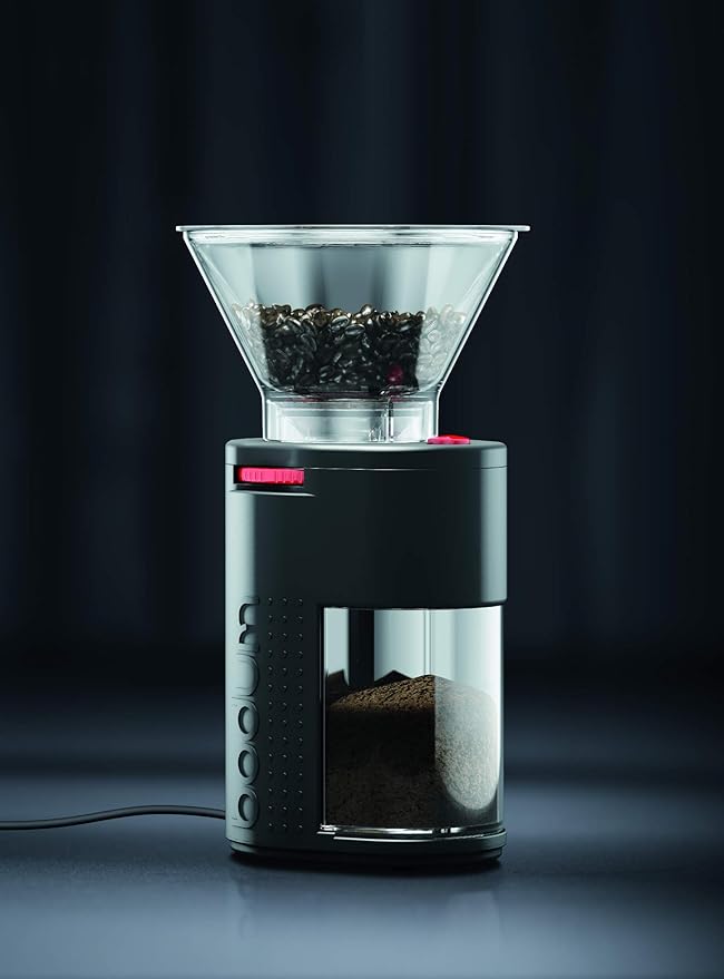 Bodum Bistro Standard Conical Burr Electric Coffee Grinder, 12 Inches, Black