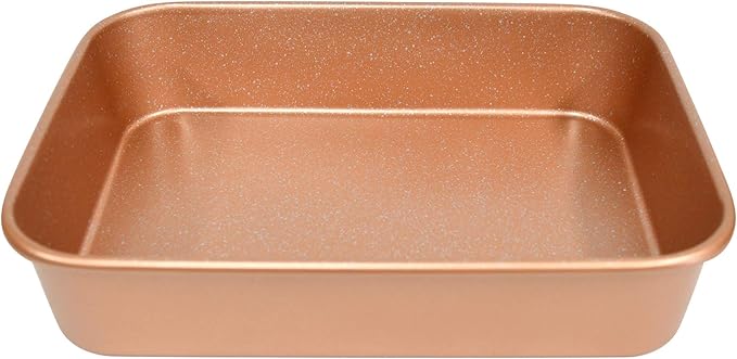 casaWare Ceramic Coated NonStick Lasagna/Roaster Pan 13 x 10 x 3-Inch (Rose Gold Granite)