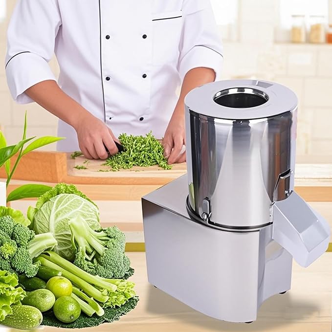 Commercial Electric Food Processor 550W – Heavy Duty Vegetable Chopper Machine – Stainless Steel Body & Blades – 120Kg/H High Capacity – for Restaurant & Kitchen Use (110V)