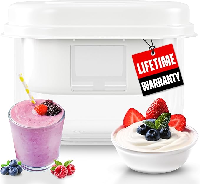 Ultimate Greek Yogurt Strainer - Make Delicious Homemade Yogurt with MORE PROTEIN AND LESS SUGAR - Fine Mesh Nylon Greek Yogurt Maker - 100% BPA Free & Dishwasher Safe with Large 2.3 Quart Capacity
