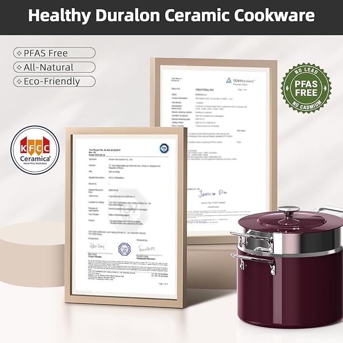 Nuwave Lux 13pc Forged Lightweight Cookware Set PFAS Free, Healthy G10 Duralon Ceramic Coating, Ultra Non-Stick, Stay-Cool Handles, Works on All Cooktops & Induction Ready