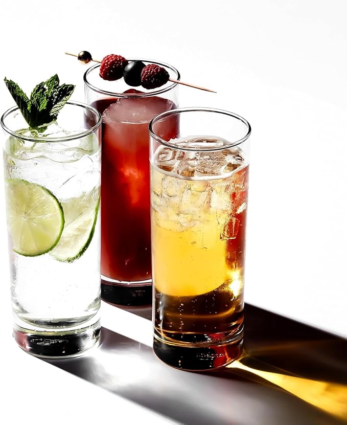 LEMONSODA Premium Highball 12oz Glass Set - Elegant Tom Collins Glasses Set of 6, 12, and 48 Tall Drinking Water Glasses - Bar Glassware for Mojito, Whiskey, Cocktail (Set of 12)
