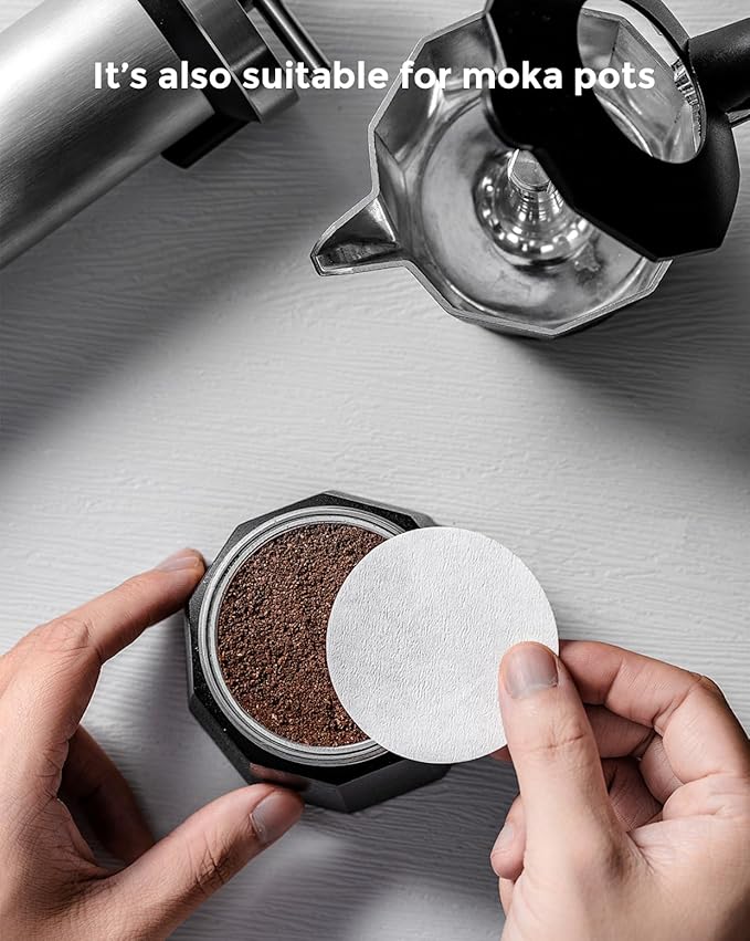 AGOGO Replacement Paper Coffee Filter Packs 1000 Count, Round Coffee Maker Filters, Compatible with Espresso Makers and Moka Coffee Pot,Four Sizes 53mm