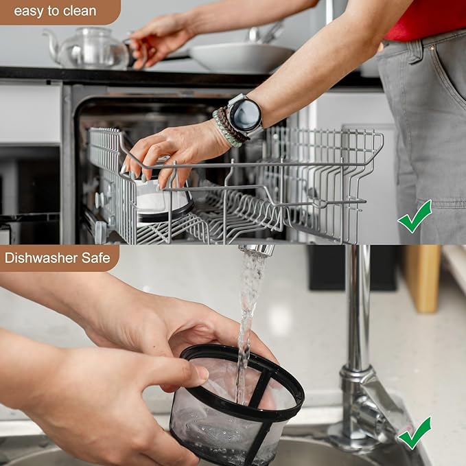 Maxdot 4 Packs Reusable Coffee Filters for Mr. Coffee 4-5 Cup Replacement Nylon Mesh with Handle 2.8 x 3.1 x 2 Reusable Filter Basket Fits Most Coffeemakers and Brewers Universal