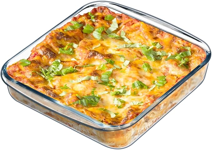 NUTRIUPS 1.7QT Glass Baking Pan, Square Baking Dish for Oven