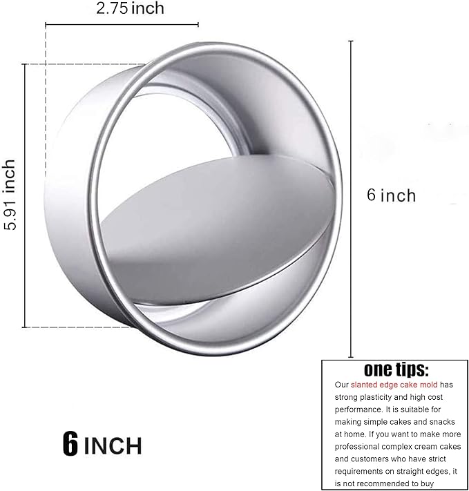 EXGOX 2 Pack 6-Inch Non-Stick Deep Aluminum Round Cake Pan With Removable Bottom For Wedding/Birthday/Christmas Cake Baking Round Cake Tin Set With Loose Base