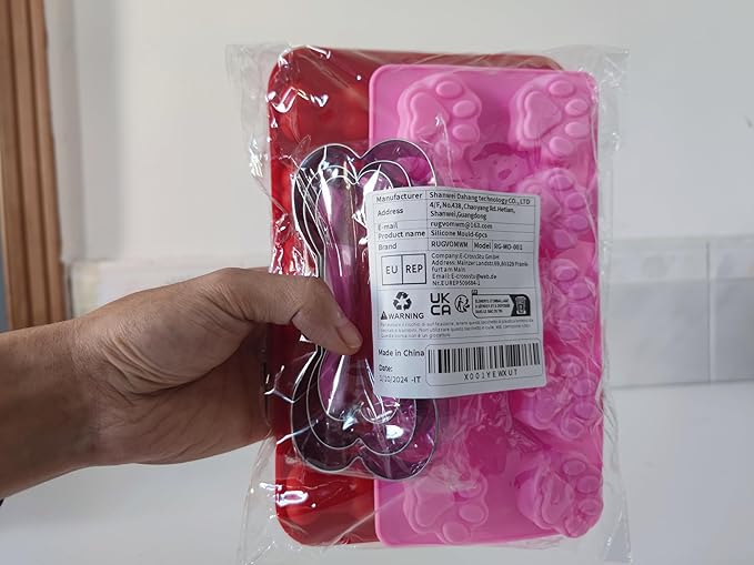 Silicone Molds Puppy Dog Paw and Bone Molds for Baking,Chocolate Molds,Silicone Dog Treat Mold - 6 Pack