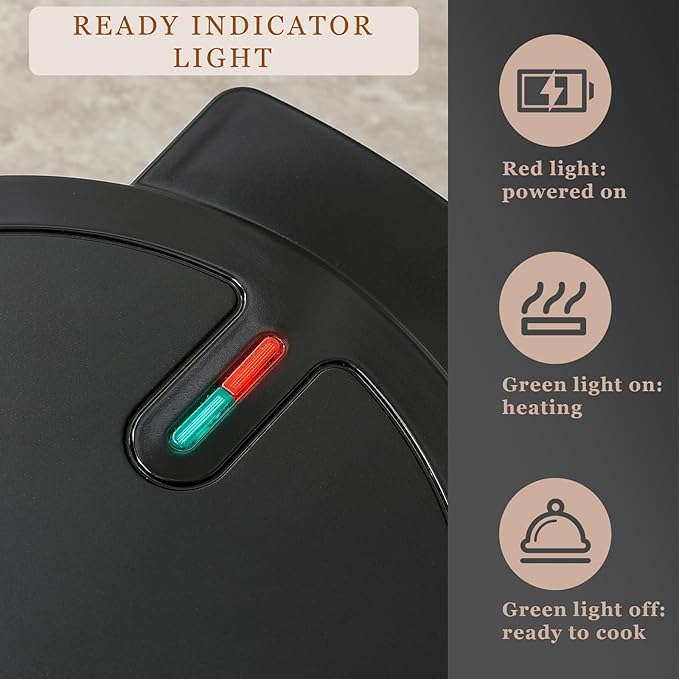 Heart Waffle Maker, Heart Shaped Waffle Iron 5 Slices, Mini Waffle Makers with 8'' Non-stick Plates, Adjustable 5 Browning Control, Cool Touch Handle, Easy to Clean, 1000W