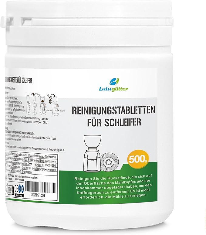 Professional Coffee Grinder Cleaning Tablets - 500g Coffee Grinder Cleaner - Natural Food Safe Gluten Free - Help Extend Life of Your Grinder