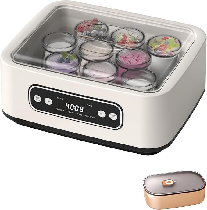 Yogurt Maker Machine, Adjustable Time & Temp Control (1-99 Hour Adjustable), 1600ML Yogurt Maker Machine for Homemade Yogurt, Versatile and Efficient Yogurt Maker for Healthy Living