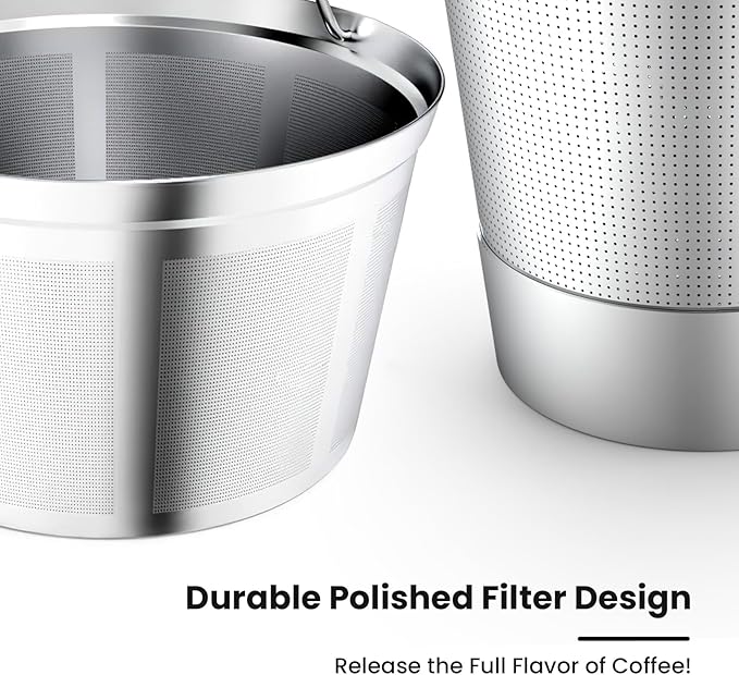 Reusable Coffee Filter For Keurig K Duo,Stainless Steel Reusable 8-12 Cup Basket for K-Duo Essentials and K Duo Brewers Makers, 2 Pack Reusable K Cups and 1 coffee filter