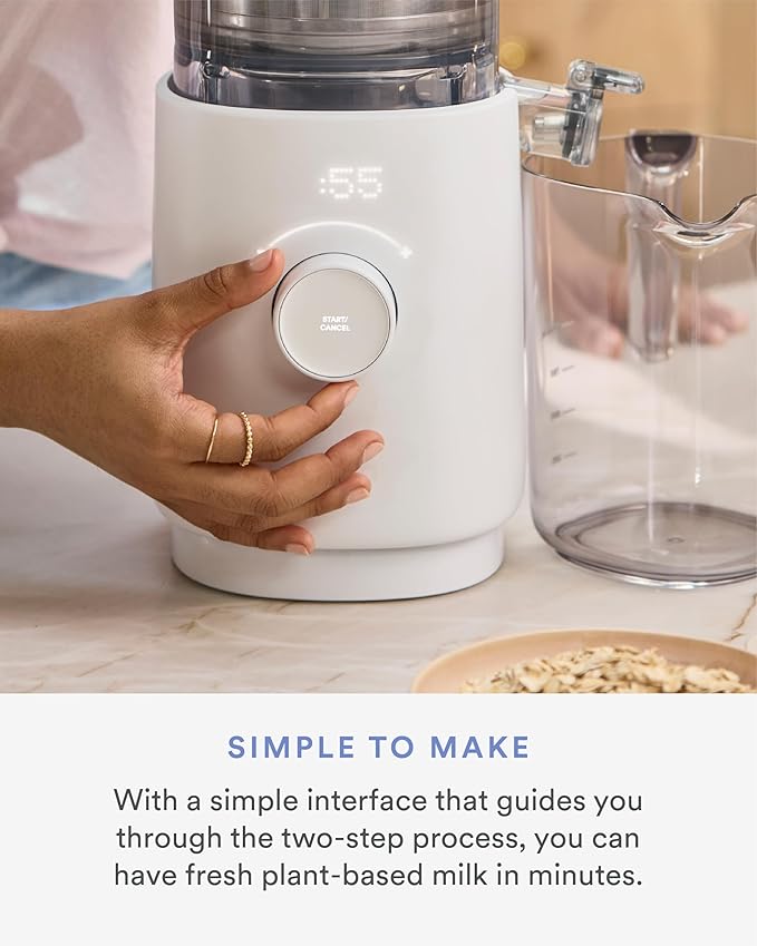 Nama M1 Plant Milk Maker – Homemade Oat, Seed, & Nut Milk Maker Machine – Smooth, Creamy Texture Barista Quality Milk in Minutes – Blends & Strains in One Container – Easy to Clean