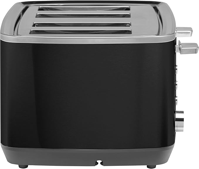 GE 4 Slice Toaster | Extra Wide Slots for Bagels, Breads, Waffles & More | 7 Shade Options | Countertop Kitchen Essentials | 1500 watt, Black