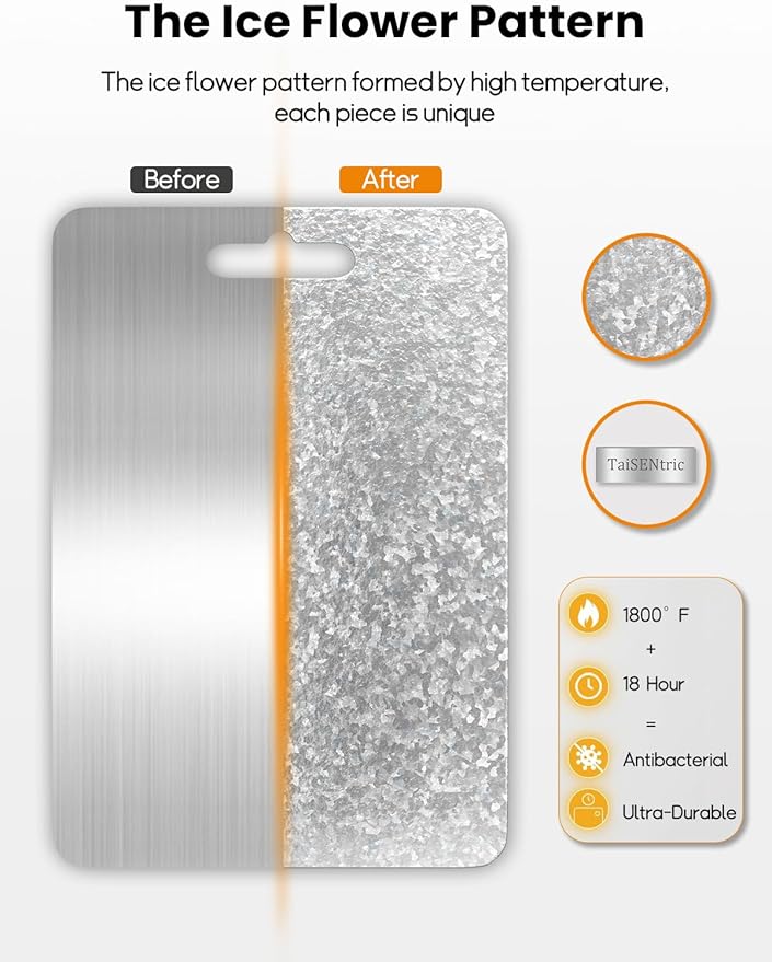 Titanium Cutting Board for Kitchen,Double Sided Pure Titanium Cutting Board,With Suspendable Handle,BPA Free, Dishwasher Safe (15.75“x11”)