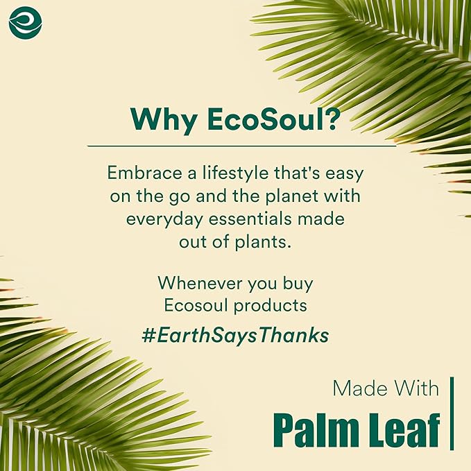 ECO SOUL Compostable 10 Inch Palm Leaf Square Plates (100 Count) Like Bamboo Plates | Biodegradable | Eco-Friendly, Microwave & Oven Safe