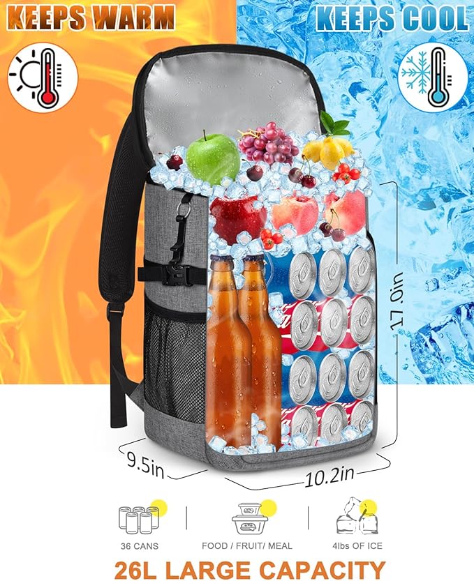 Capolo 36/45 Cans Cooler Backpack Insulated Waterproof for Women Men Lunch Backpack Coolers Leak Proof Soft Cooler Bags