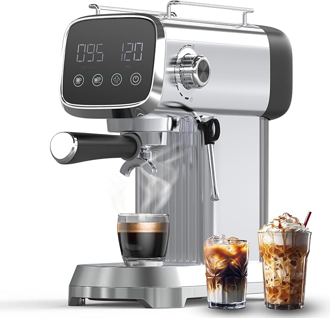 Espresso Machine with Steam Milk Frother:20 Bar Expresso Coffee Machines for Home-Espresso Maker with 27 oz Water Tank-Barista Coffee Maker for Americano Cold Brew Latte Cappuccino