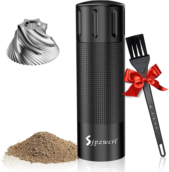 USB Rechargeable Salt and Pepper Grinder Set Electric Pepper Grinders Automatic Pepper Mills Salt Shaker Adjustable Coarseness Large Capacity One Hand Operation (BLACK)