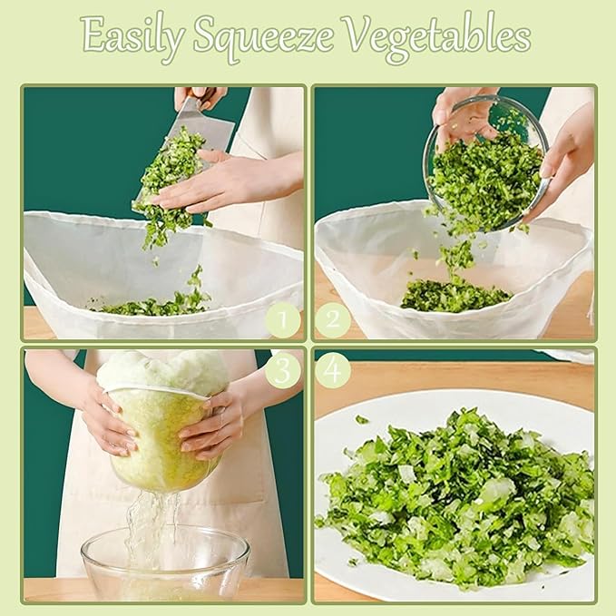 5PCS Ultra Fine Mesh Strainer Bags, Cheese Cloth Bags for Straining, Reusable Nylon Cheese Cloth Filter Bag for Filter NutMilk, Coffee, Milk, Butter, Juices and Fresh Cheese (Medium)