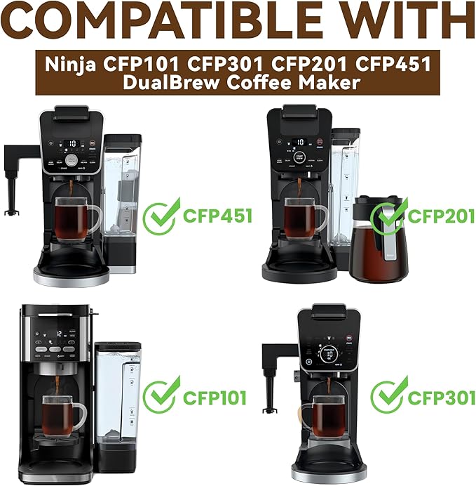 Reusable Coffee Filter No.4 Cone Coffee Maker Filters 2 Pack, Stainless Steel Replacement Permanent Basket Filter for Ninja Coffee Bar Brewer Ninja CFP 201-301 Dual Brew Ninja Coffee Makers