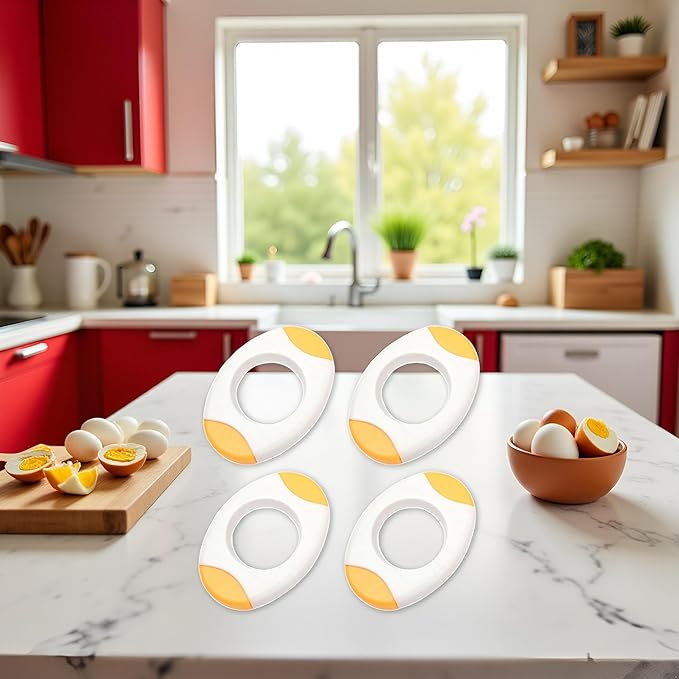 4Pcs Yellow Egg Shell Opener Egg Topper Cutter Egg Cracker Separator for Quickly Cutting Off The Tops of Eggs Egg Shell Scissors Opener Kitchen Specialty Tools and Gadgets Kitchen Utensils