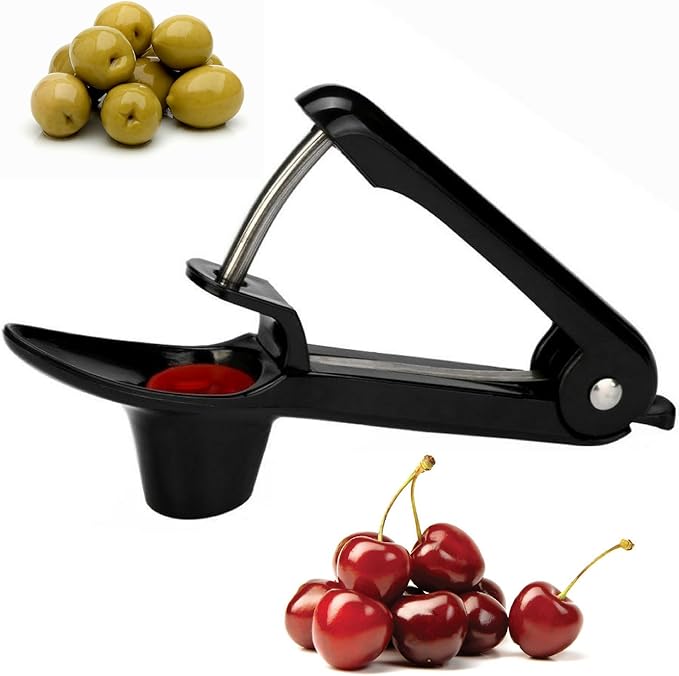 Cherry Pitter Tool Olive Stoner Core Stone Removal Kitchen Gadgets (Black)