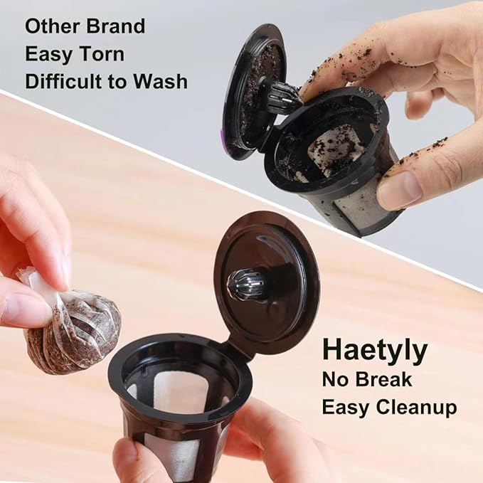 4 Pack Reusable K Cup Coffee Pods with 100 Count Disposable Coffee Paper Filters,Compatible with Keurig Single Serve Coffee Maker 2.0 & 1.0