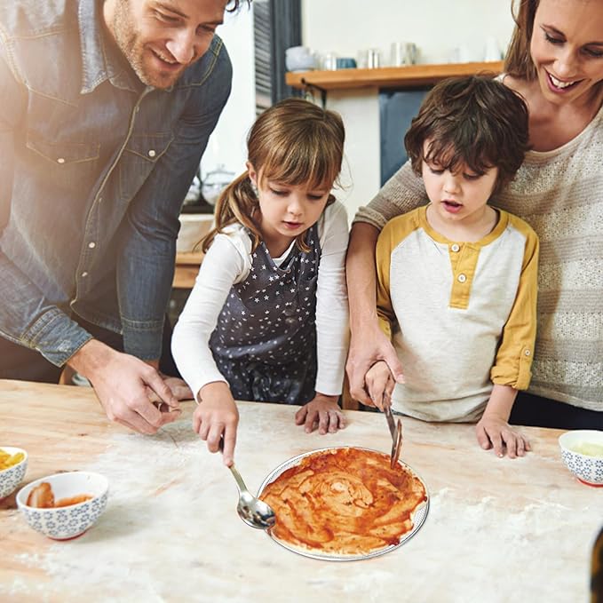 12 Pcs Pizza Pan with Holes 16 Inch Pizza Screen Tray Aluminum Seamless Round Pan for Oven Nonstick Baking Sheet for Kitchen Bakery Restaurant BBQ Party Cookware Supplies